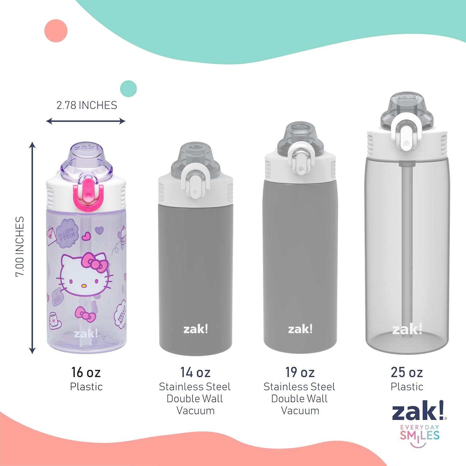 imageZak Designs Bluey Sage Kids Water Bottle For School or Travel 16oz Durable Plastic Water Bottle With Straw Handle and LeakProof PopUp Spout Cover Bluey amp BingoHello Kitty