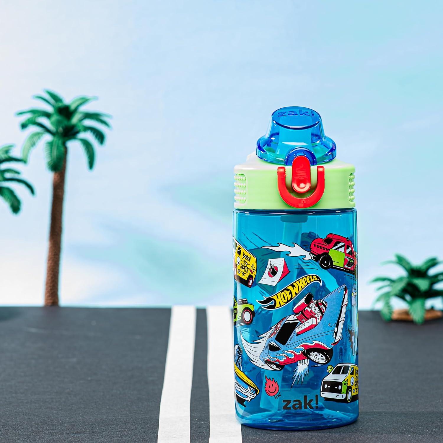 imageZak Designs Bluey Sage Kids Water Bottle For School or Travel 16oz Durable Plastic Water Bottle With Straw Handle and LeakProof PopUp Spout Cover Bluey amp BingoHot Wheels