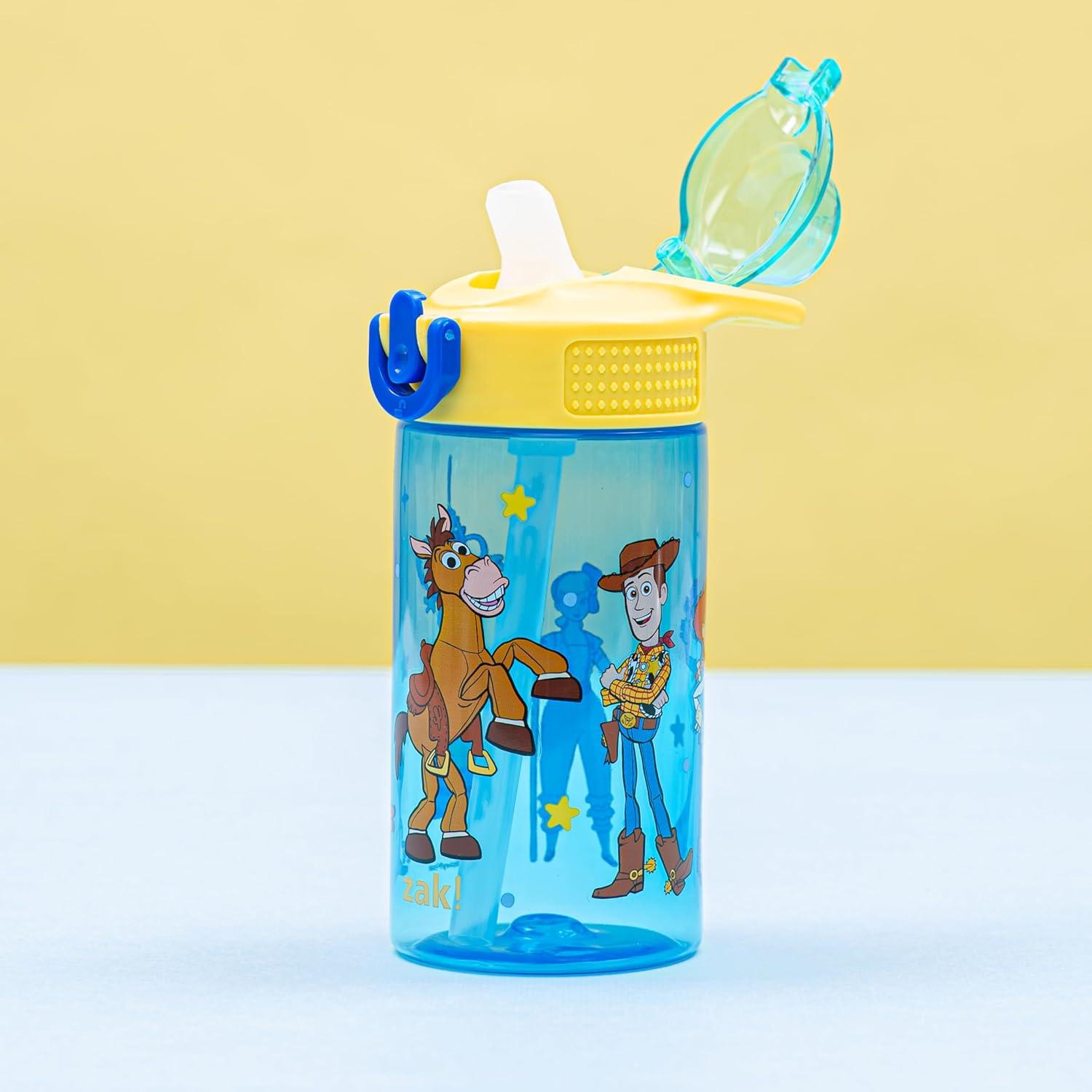 imageZak Designs Bluey Sage Kids Water Bottle For School or Travel 16oz Durable Plastic Water Bottle With Straw Handle and LeakProof PopUp Spout Cover Bluey amp BingoToy Story Woody Friends