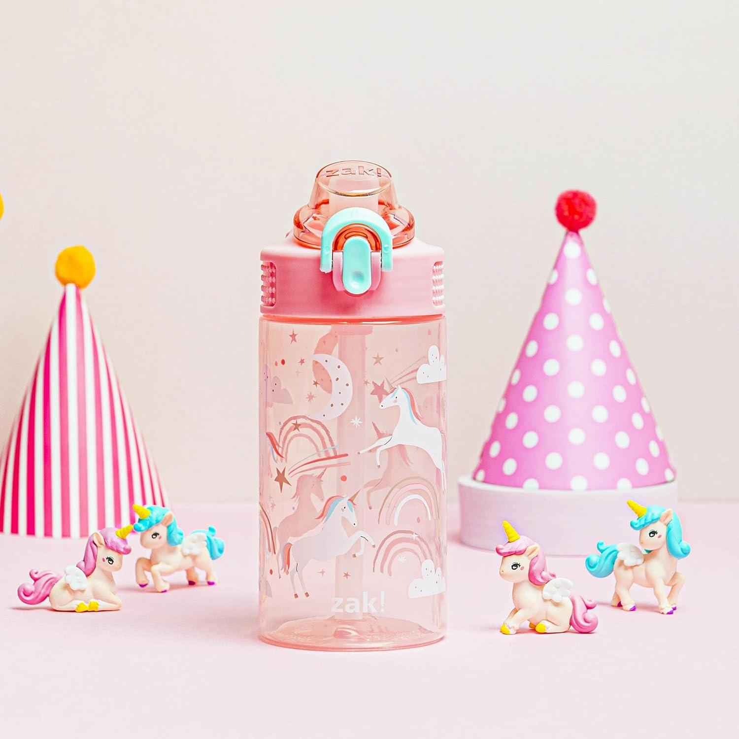 imageZak Designs Bluey Sage Kids Water Bottle For School or Travel 16oz Durable Plastic Water Bottle With Straw Handle and LeakProof PopUp Spout Cover Bluey amp BingoFanciful Unicorn