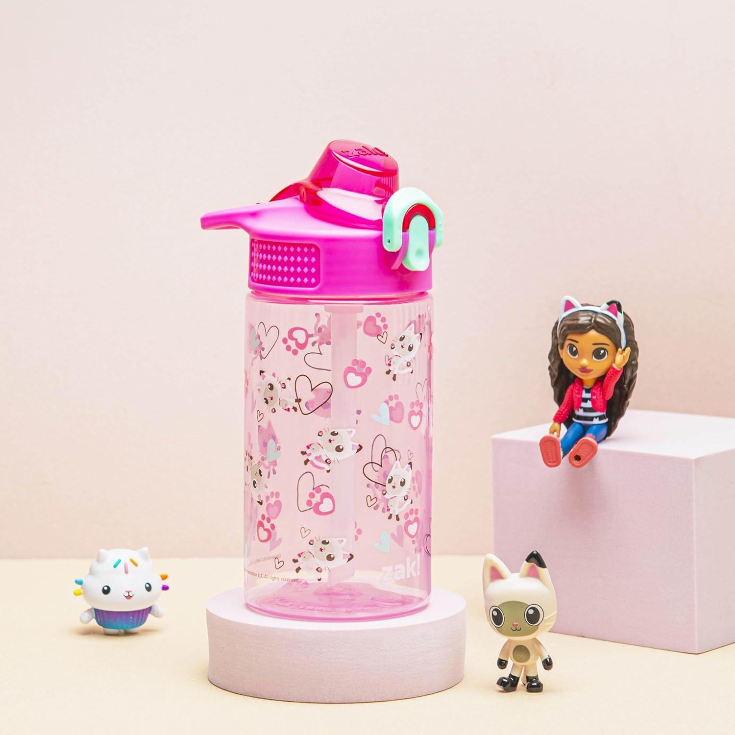imageZak Designs Bluey Sage Kids Water Bottle For School or Travel 16oz Durable Plastic Water Bottle With Straw Handle and LeakProof PopUp Spout Cover Bluey amp BingoGabbys Dollhouse Pandy Paws