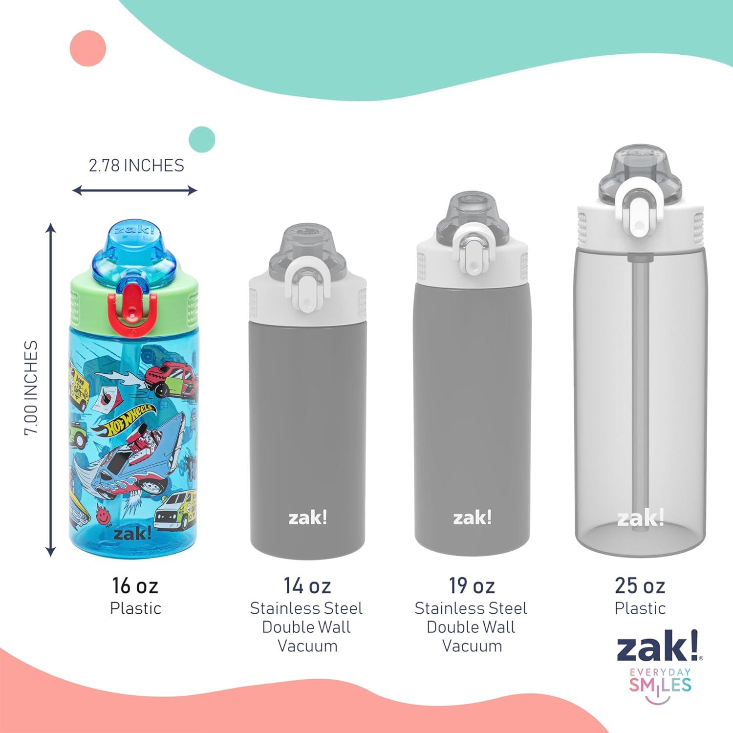 imageZak Designs Bluey Sage Kids Water Bottle For School or Travel 16oz Durable Plastic Water Bottle With Straw Handle and LeakProof PopUp Spout Cover Bluey amp BingoHot Wheels