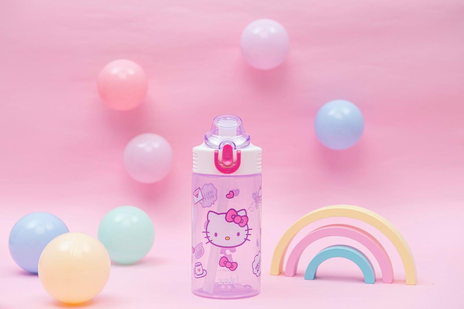 imageZak Designs Bluey Sage Kids Water Bottle For School or Travel 16oz Durable Plastic Water Bottle With Straw Handle and LeakProof PopUp Spout Cover Bluey amp BingoHello Kitty