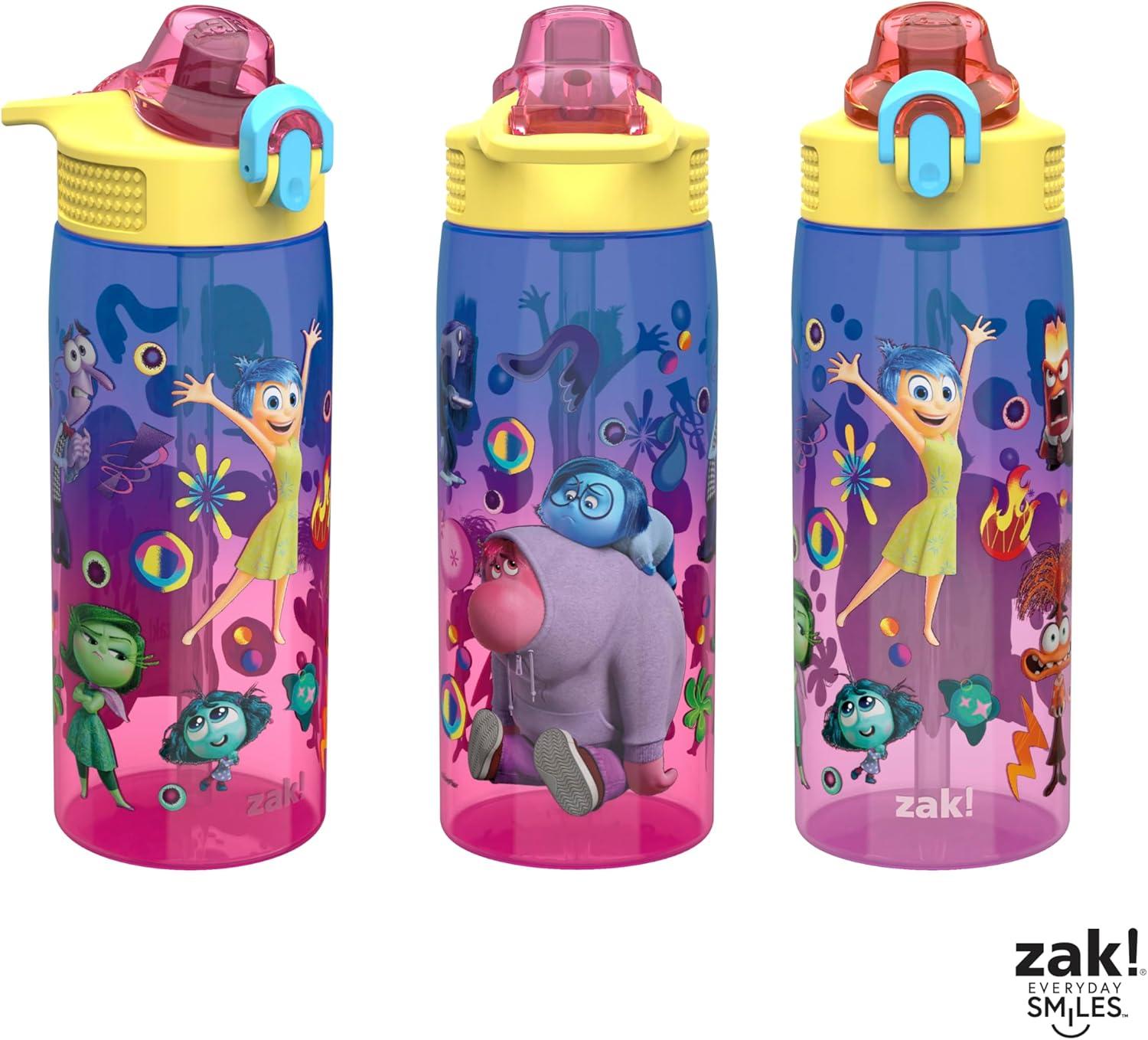 imageZak Designs Bluey Sage Kids Water Bottle For School or Travel 16oz Durable Plastic Water Bottle With Straw Handle and LeakProof PopUp Spout Cover Bluey amp BingoInside Out 2