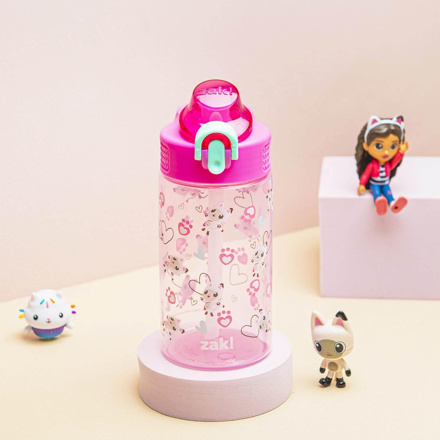 imageZak Designs Bluey Sage Kids Water Bottle For School or Travel 16oz Durable Plastic Water Bottle With Straw Handle and LeakProof PopUp Spout Cover Bluey amp BingoGabbys Dollhouse Pandy Paws