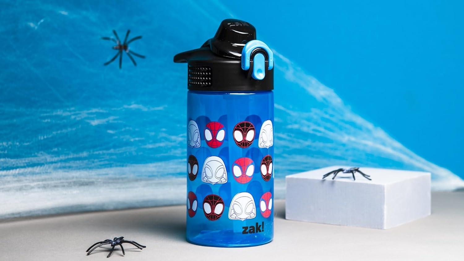 imageZak Designs Bluey Sage Kids Water Bottle For School or Travel 16oz Durable Plastic Water Bottle With Straw Handle and LeakProof PopUp Spout Cover Bluey amp BingoSpidey Spidey and His Amazing Friends