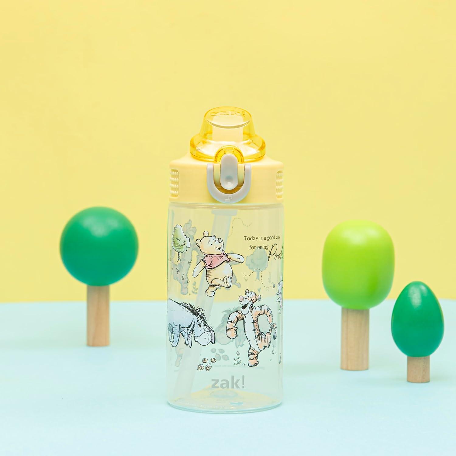 imageZak Designs Bluey Sage Kids Water Bottle For School or Travel 16oz Durable Plastic Water Bottle With Straw Handle and LeakProof PopUp Spout Cover Bluey amp BingoWinnie the Pooh Friends