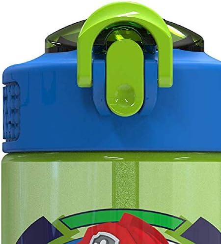 imageZak Designs Bluey Sage Kids Water Bottle For School or Travel 16oz Durable Plastic Water Bottle With Straw Handle and LeakProof PopUp Spout Cover Bluey amp BingoPaw Patrol