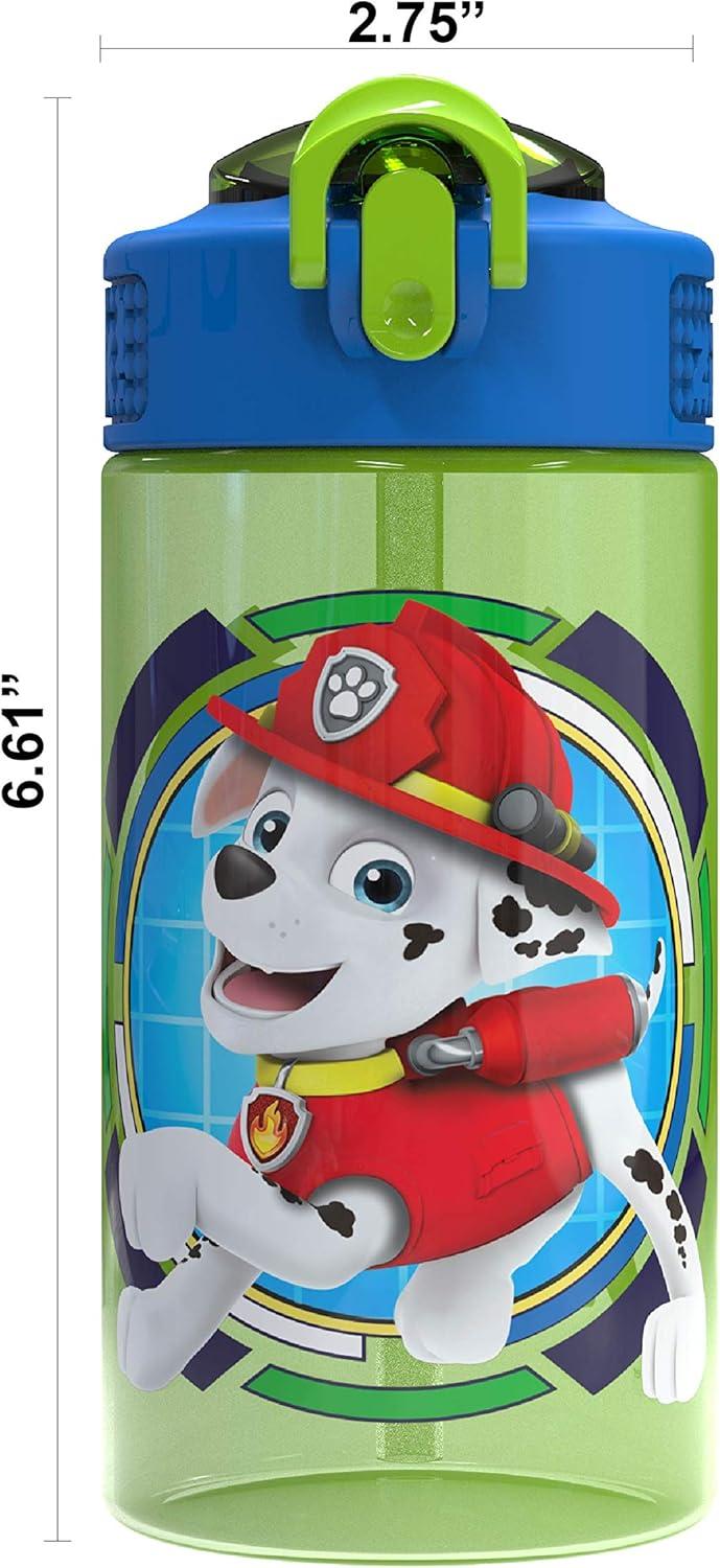 imageZak Designs Bluey Sage Kids Water Bottle For School or Travel 16oz Durable Plastic Water Bottle With Straw Handle and LeakProof PopUp Spout Cover Bluey amp BingoPaw Patrol