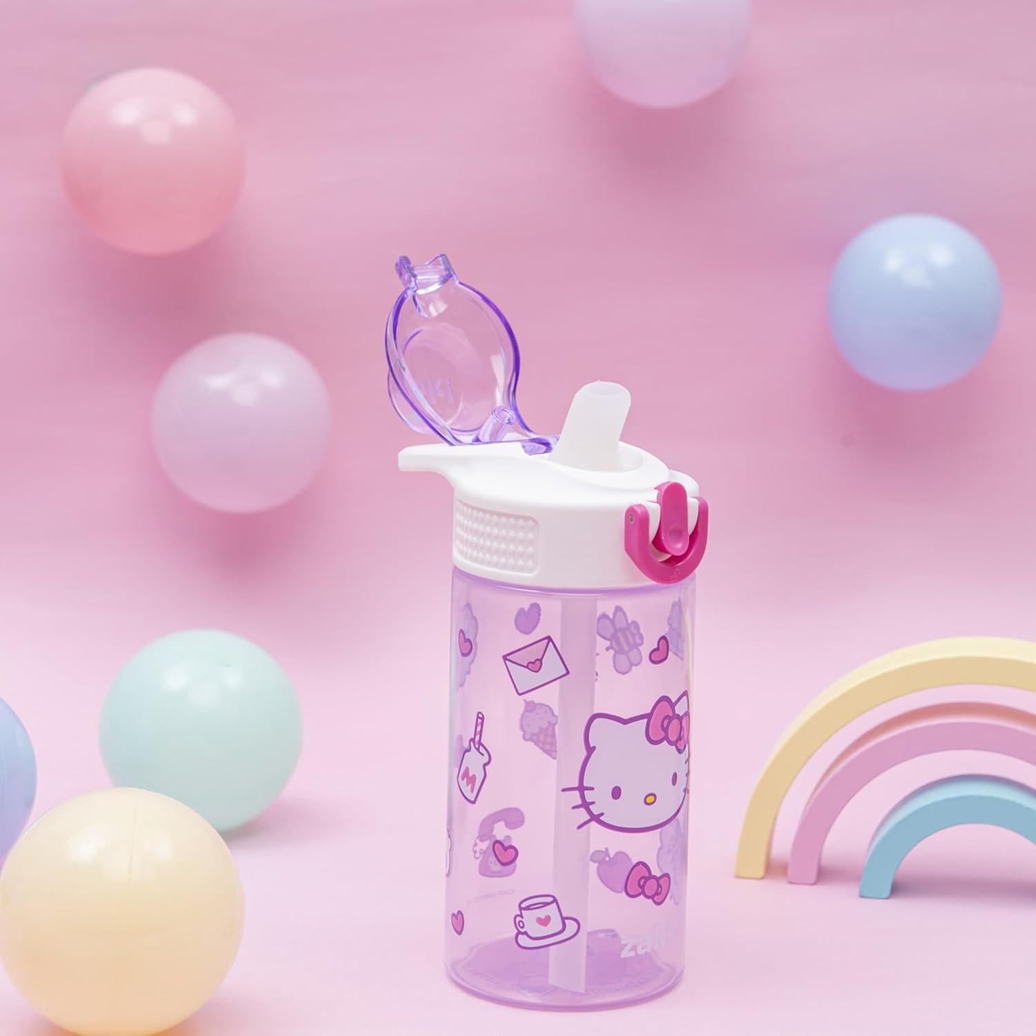 imageZak Designs Bluey Sage Kids Water Bottle For School or Travel 16oz Durable Plastic Water Bottle With Straw Handle and LeakProof PopUp Spout Cover Bluey amp BingoHello Kitty