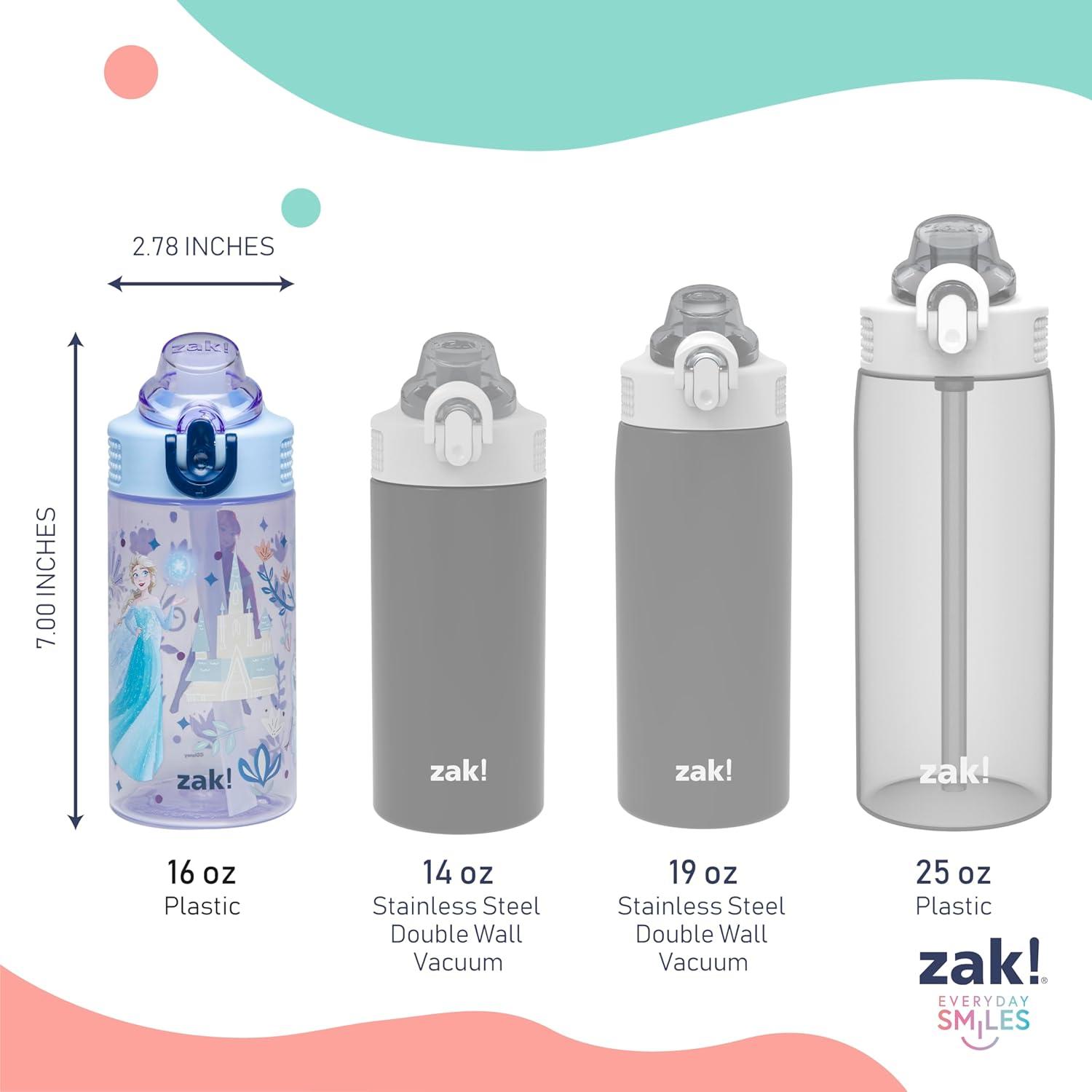 imageZak Designs Bluey Sage Kids Water Bottle For School or Travel 16oz Durable Plastic Water Bottle With Straw Handle and LeakProof PopUp Spout Cover Bluey amp BingoDisney Frozen Anna Elsa Olaf