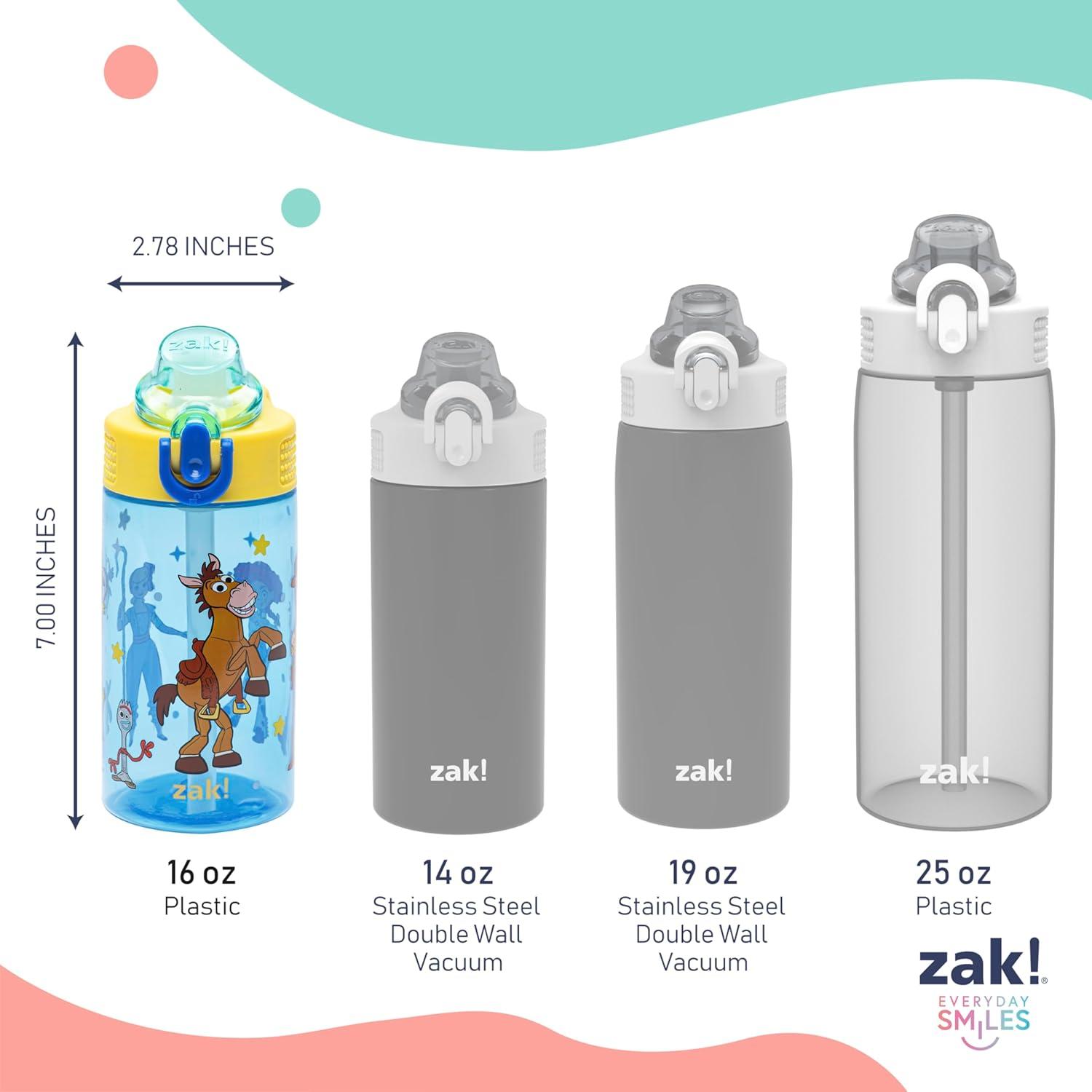 imageZak Designs Bluey Sage Kids Water Bottle For School or Travel 16oz Durable Plastic Water Bottle With Straw Handle and LeakProof PopUp Spout Cover Bluey amp BingoToy Story Woody Friends