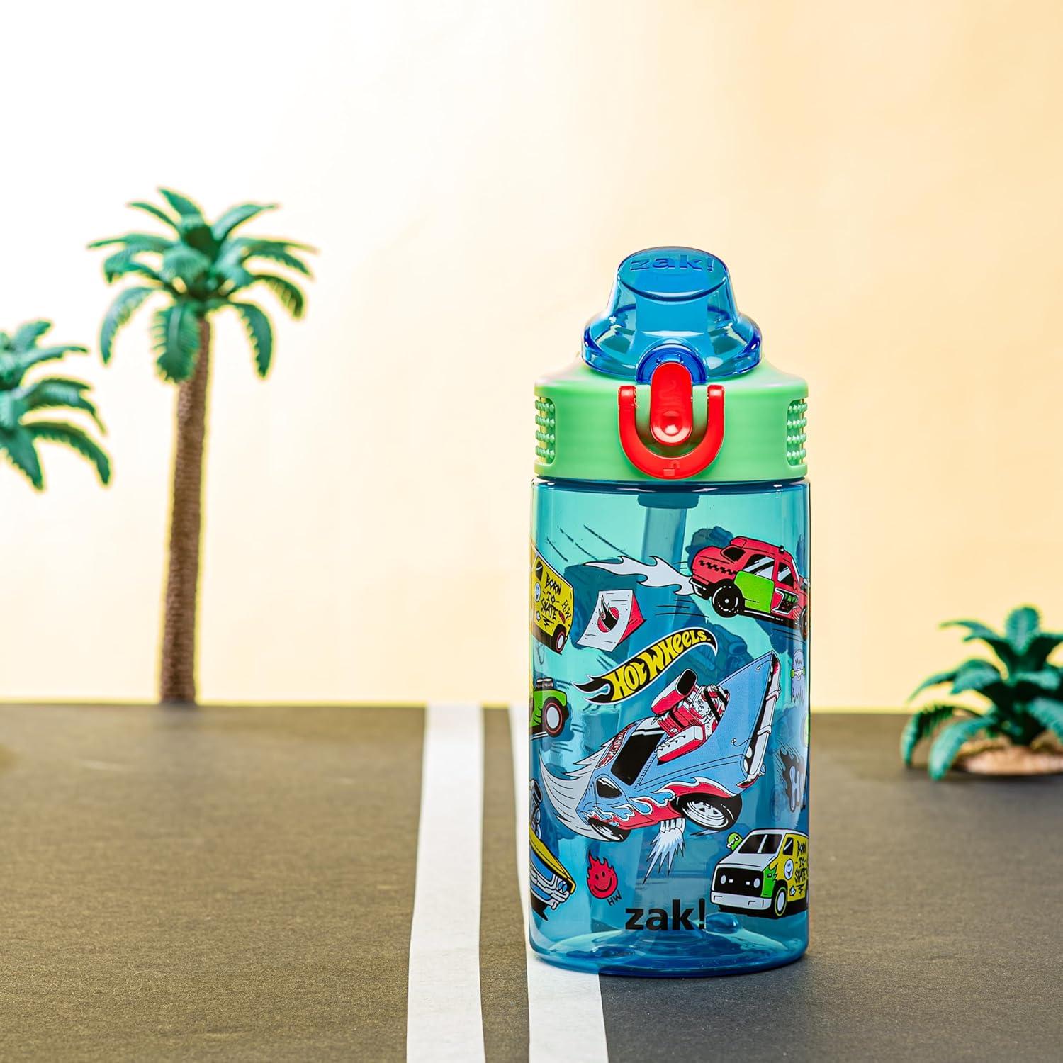 imageZak Designs Bluey Sage Kids Water Bottle For School or Travel 16oz Durable Plastic Water Bottle With Straw Handle and LeakProof PopUp Spout Cover Bluey amp BingoHot Wheels