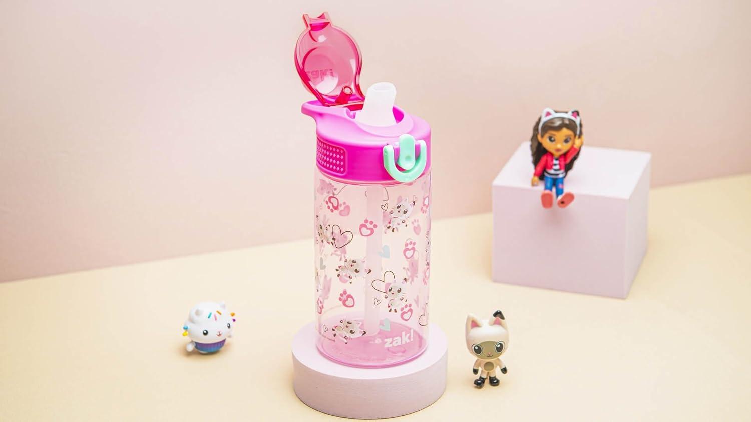 imageZak Designs Bluey Sage Kids Water Bottle For School or Travel 16oz Durable Plastic Water Bottle With Straw Handle and LeakProof PopUp Spout Cover Bluey amp BingoGabbys Dollhouse Pandy Paws