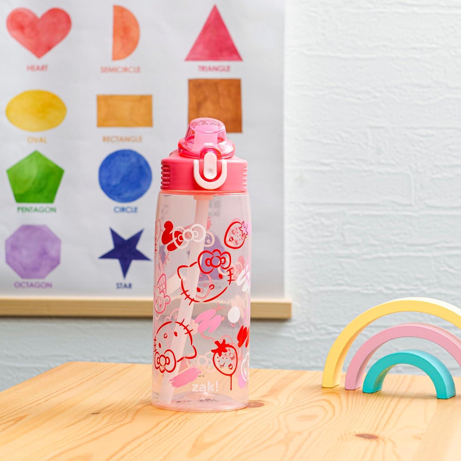 imageZak Designs Bluey Sage Kids Water Bottle For School or Travel 16oz Durable Plastic Water Bottle With Straw Handle and LeakProof PopUp Spout Cover Bluey amp BingoHello Kitty