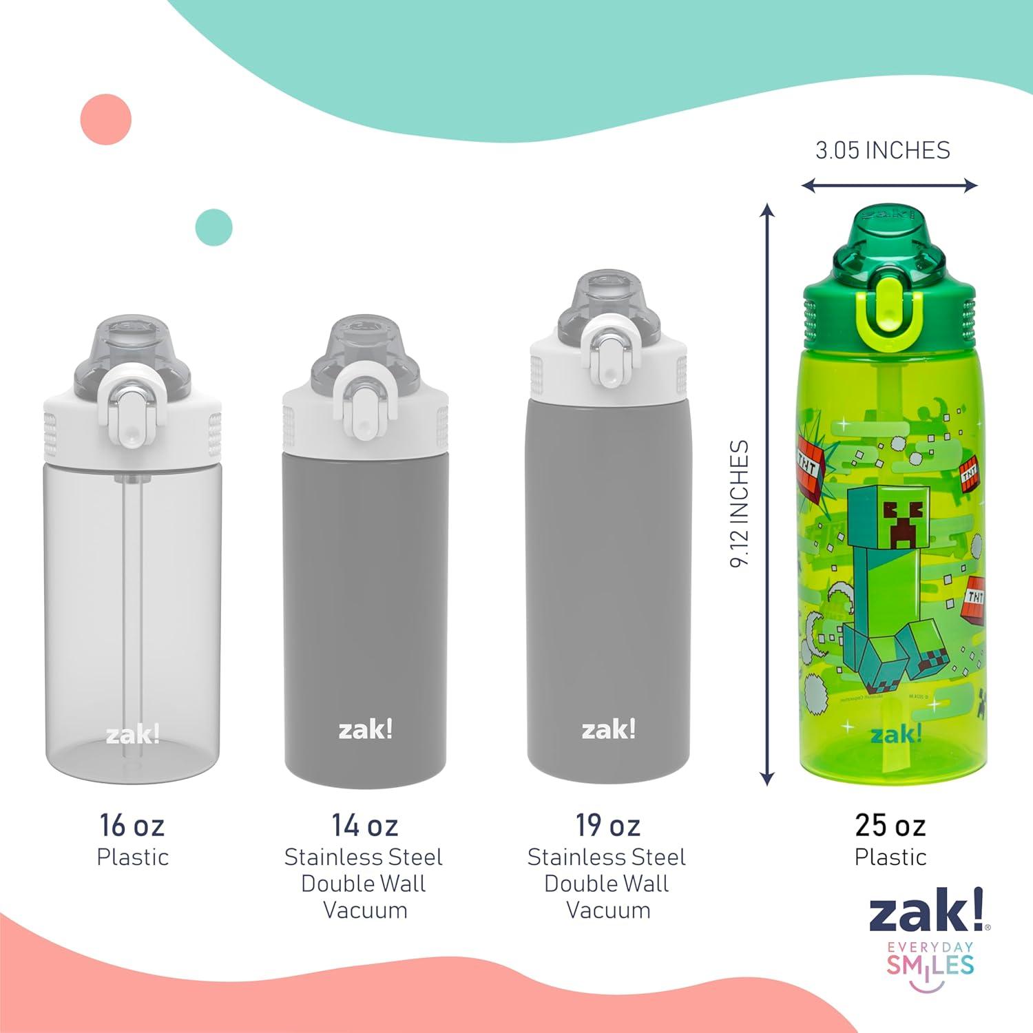 imageZak Designs Bluey Sage Kids Water Bottle For School or Travel 16oz Durable Plastic Water Bottle With Straw Handle and LeakProof PopUp Spout Cover Bluey amp BingoMinecraft Creeper