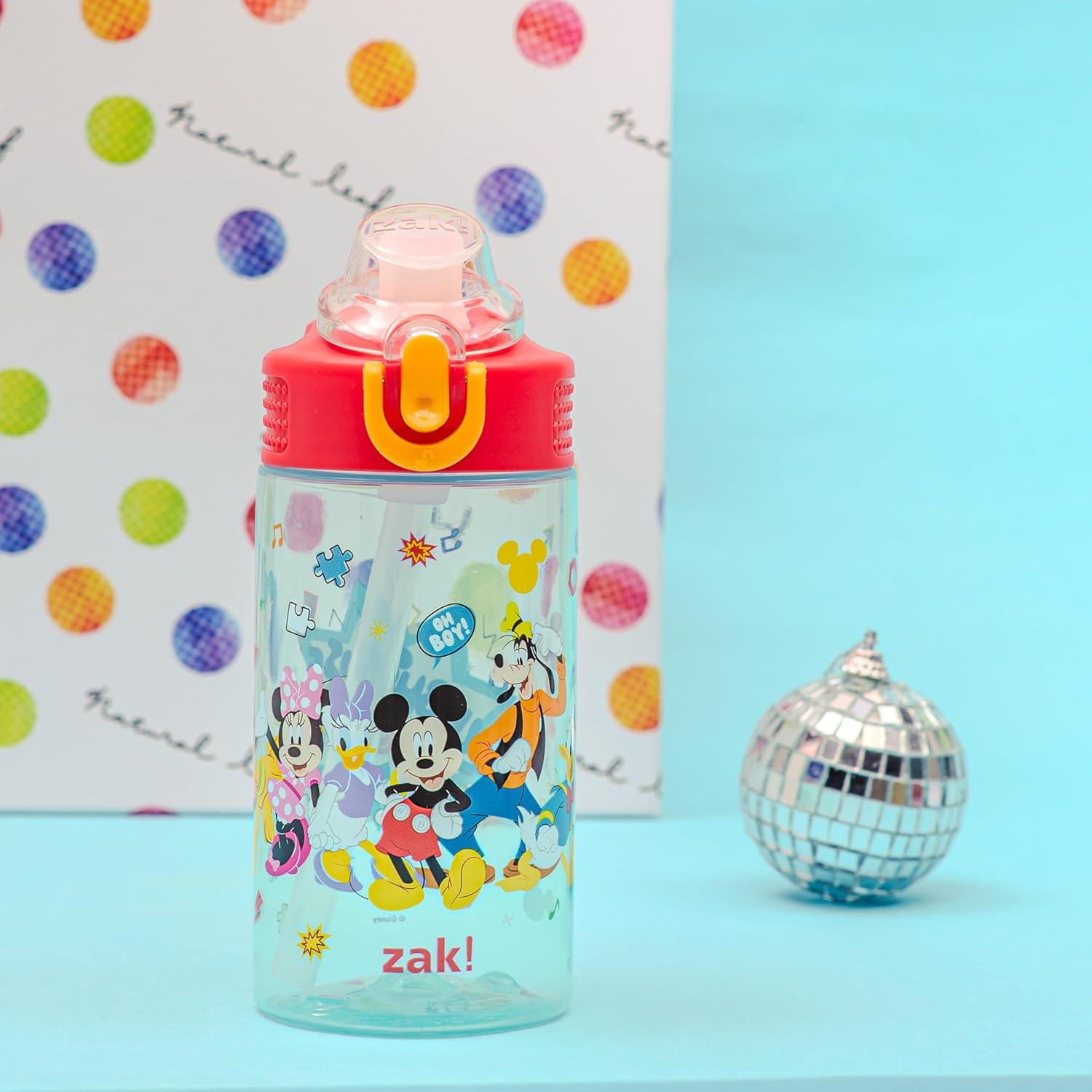 imageZak Designs Bluey Sage Kids Water Bottle For School or Travel 16oz Durable Plastic Water Bottle With Straw Handle and LeakProof PopUp Spout Cover Bluey amp BingoMickey Mouse