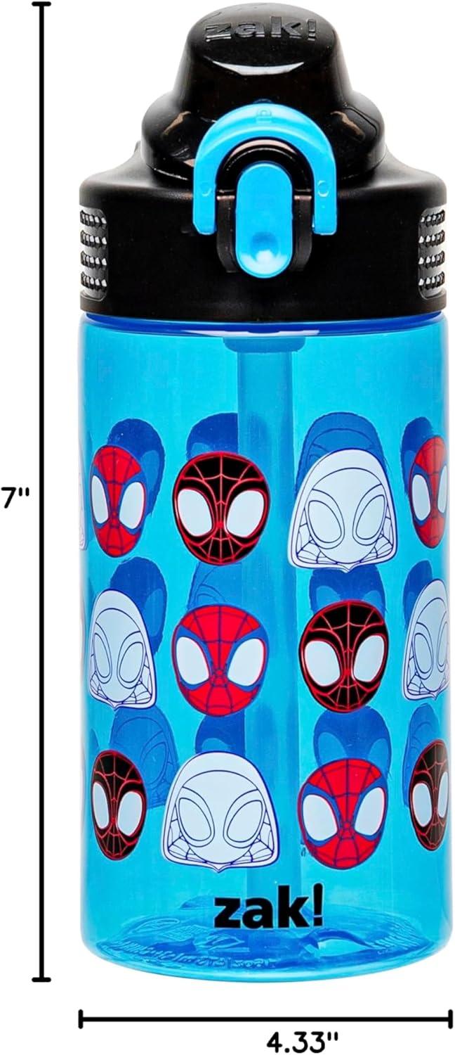 imageZak Designs Bluey Sage Kids Water Bottle For School or Travel 16oz Durable Plastic Water Bottle With Straw Handle and LeakProof PopUp Spout Cover Bluey amp BingoSpidey Spidey and His Amazing Friends