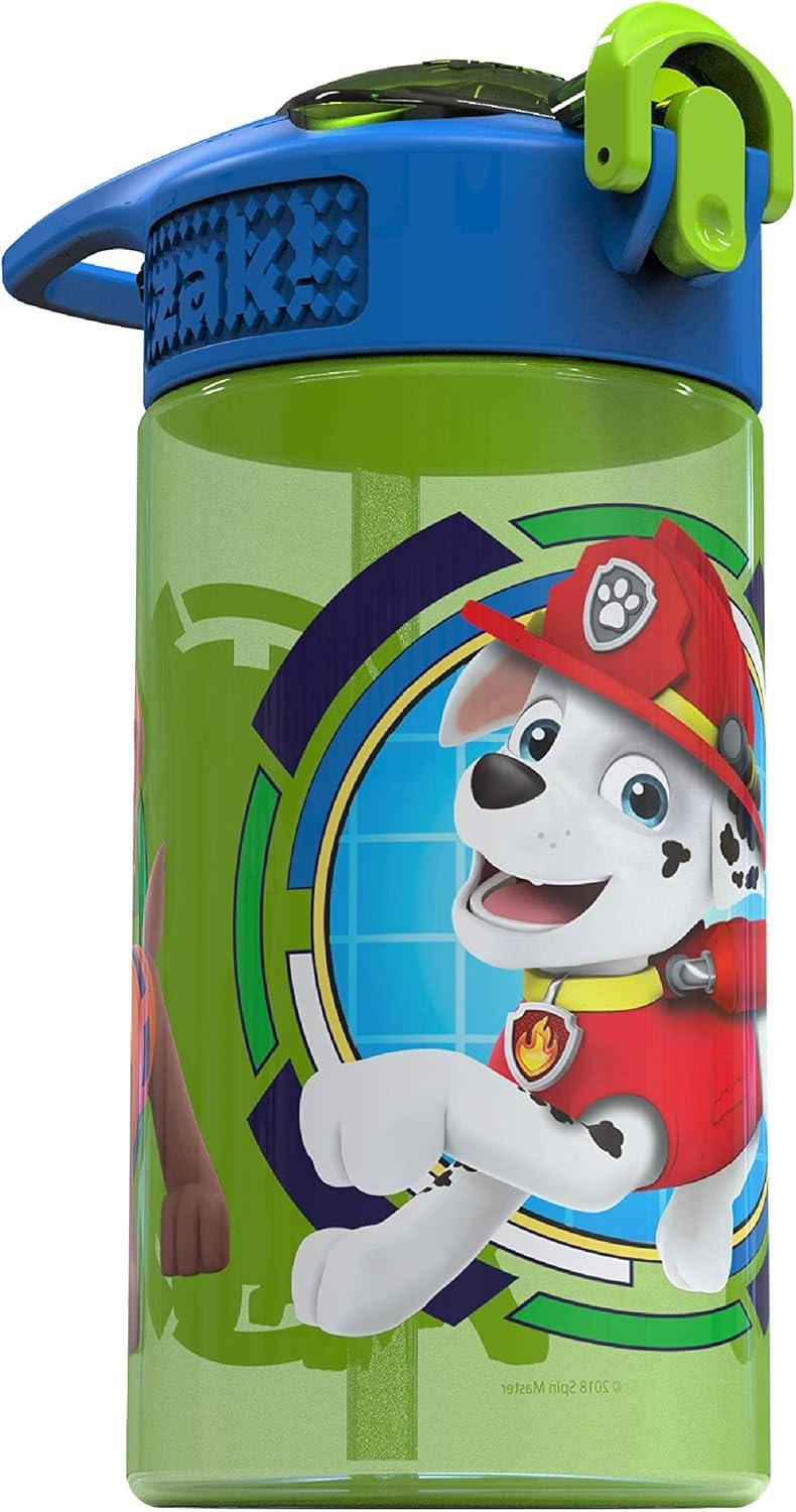 imageZak Designs Bluey Sage Kids Water Bottle For School or Travel 16oz Durable Plastic Water Bottle With Straw Handle and LeakProof PopUp Spout Cover Bluey amp BingoPaw Patrol
