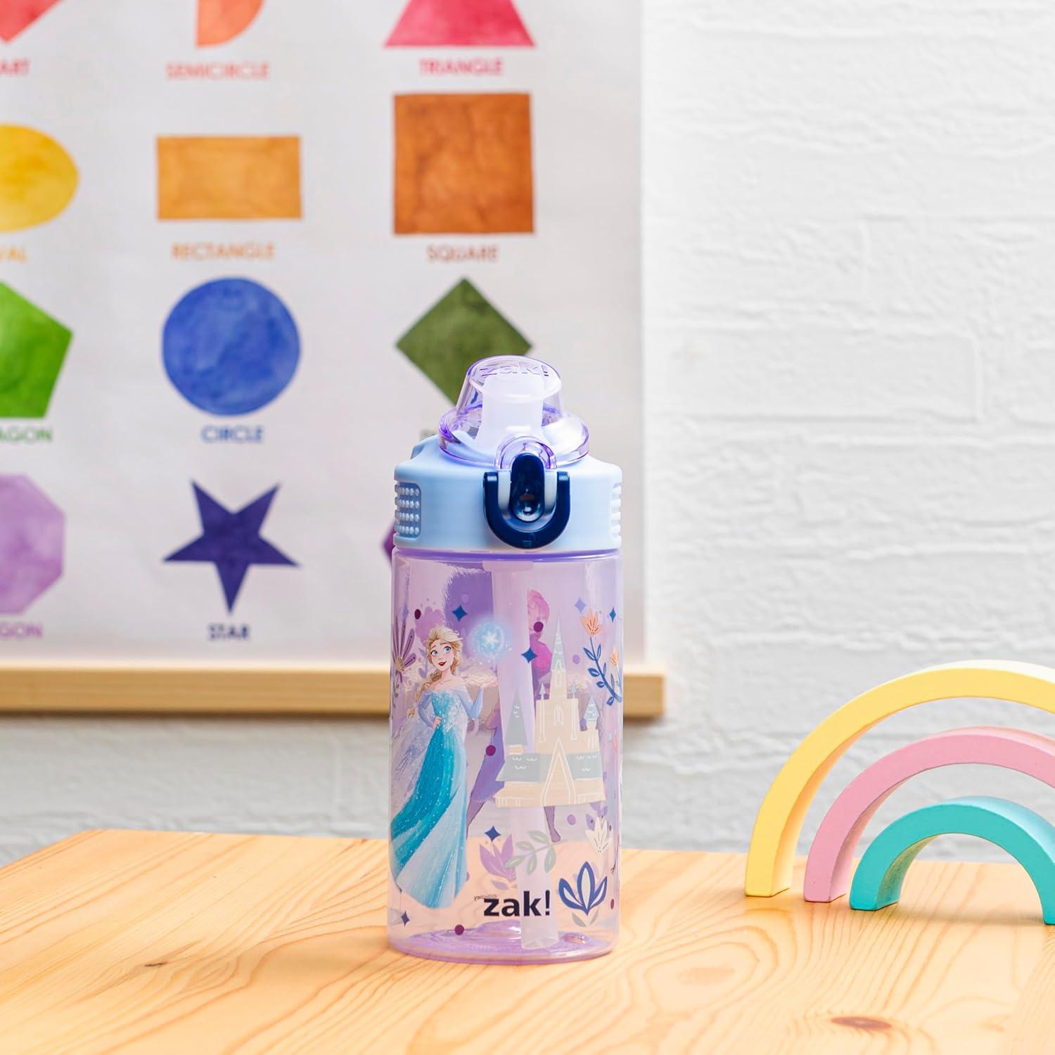 imageZak Designs Bluey Sage Kids Water Bottle For School or Travel 16oz Durable Plastic Water Bottle With Straw Handle and LeakProof PopUp Spout Cover Bluey amp BingoDisney Frozen Anna Elsa Olaf