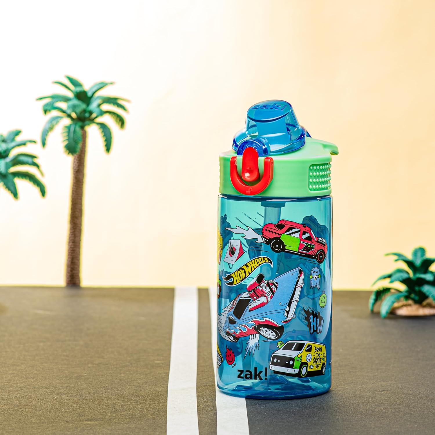 imageZak Designs Bluey Sage Kids Water Bottle For School or Travel 16oz Durable Plastic Water Bottle With Straw Handle and LeakProof PopUp Spout Cover Bluey amp BingoHot Wheels