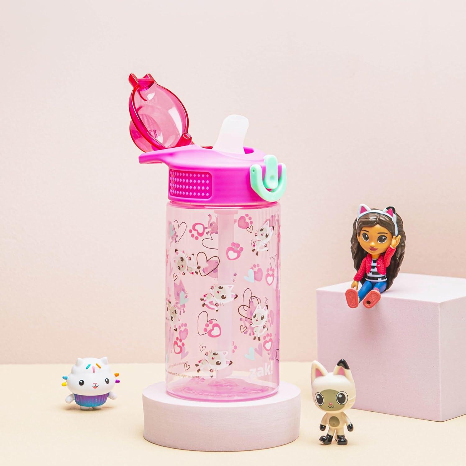 imageZak Designs Bluey Sage Kids Water Bottle For School or Travel 16oz Durable Plastic Water Bottle With Straw Handle and LeakProof PopUp Spout Cover Bluey amp BingoGabbys Dollhouse Pandy Paws