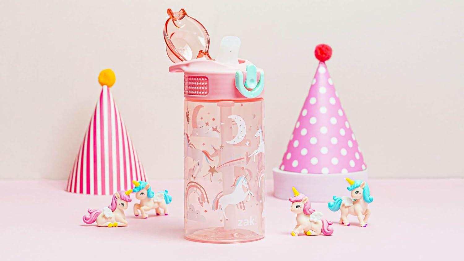 imageZak Designs Bluey Sage Kids Water Bottle For School or Travel 16oz Durable Plastic Water Bottle With Straw Handle and LeakProof PopUp Spout Cover Bluey amp BingoFanciful Unicorn