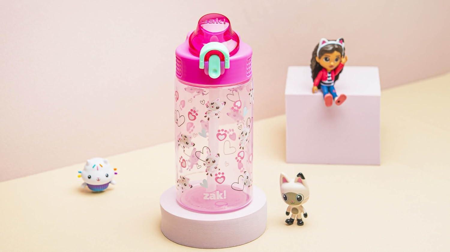 imageZak Designs Bluey Sage Kids Water Bottle For School or Travel 16oz Durable Plastic Water Bottle With Straw Handle and LeakProof PopUp Spout Cover Bluey amp BingoGabbys Dollhouse Pandy Paws