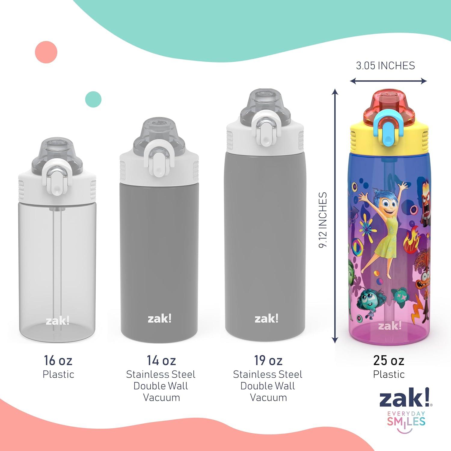 imageZak Designs Bluey Sage Kids Water Bottle For School or Travel 16oz Durable Plastic Water Bottle With Straw Handle and LeakProof PopUp Spout Cover Bluey amp BingoInside Out 2
