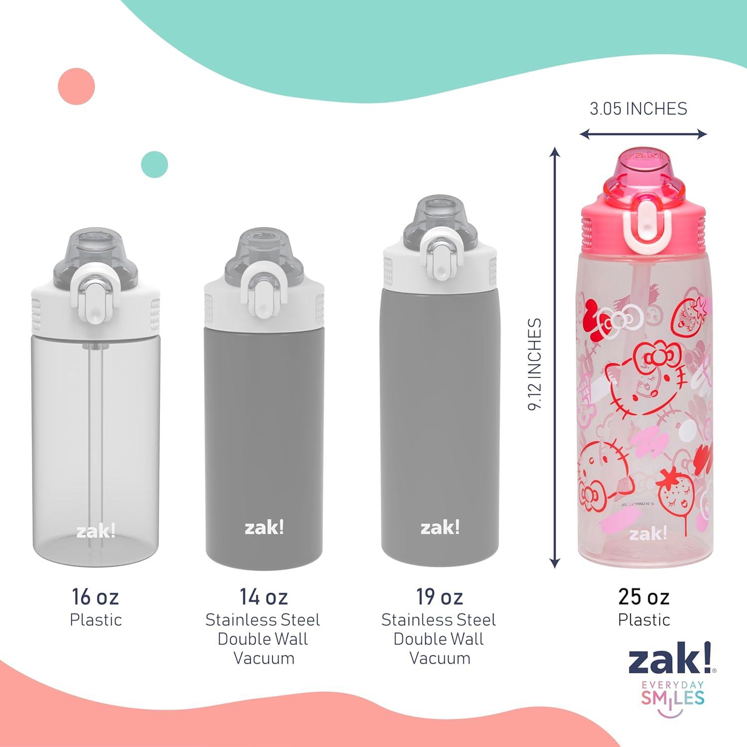 imageZak Designs Bluey Sage Kids Water Bottle For School or Travel 16oz Durable Plastic Water Bottle With Straw Handle and LeakProof PopUp Spout Cover Bluey amp BingoHello Kitty