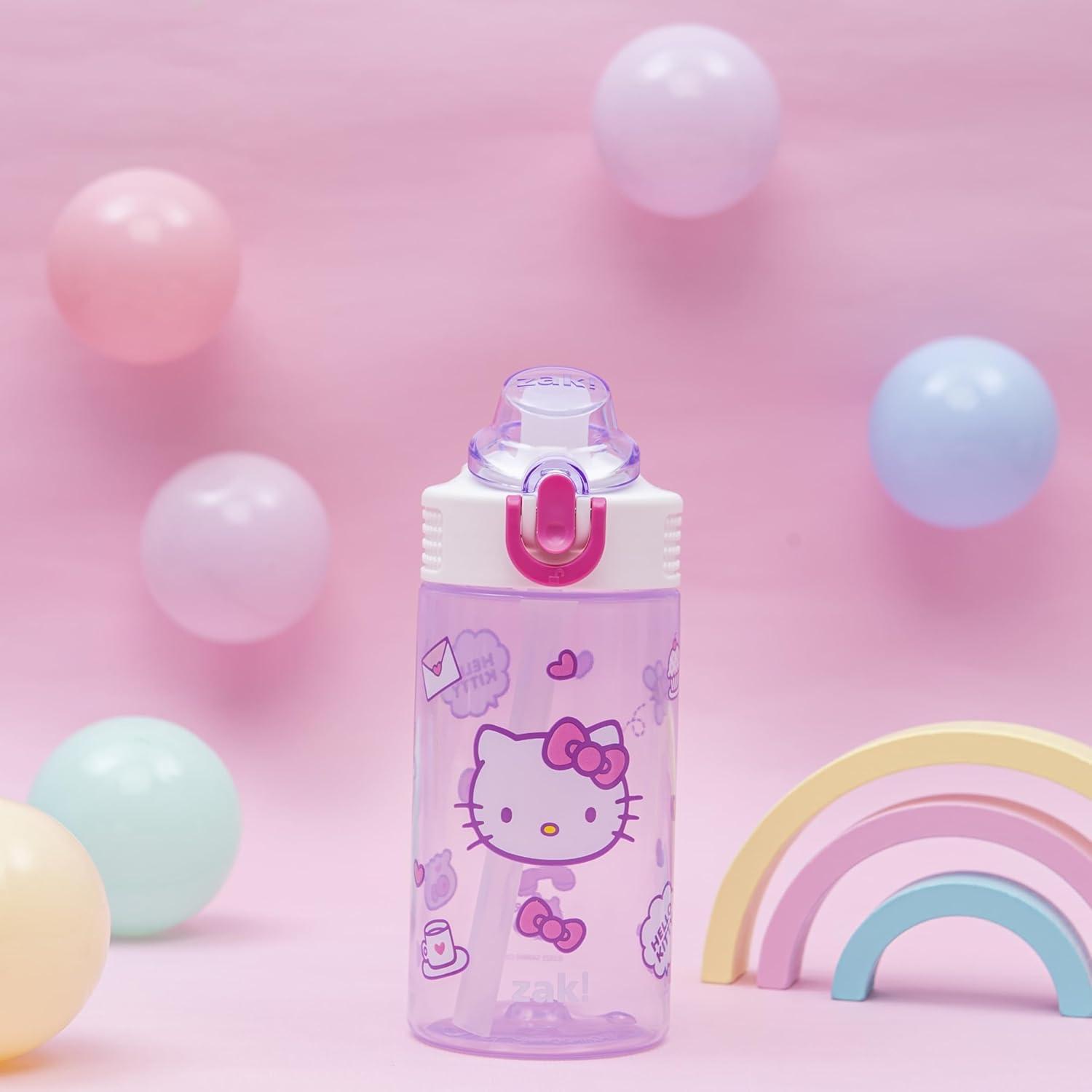 imageZak Designs Bluey Sage Kids Water Bottle For School or Travel 16oz Durable Plastic Water Bottle With Straw Handle and LeakProof PopUp Spout Cover Bluey amp BingoHello Kitty