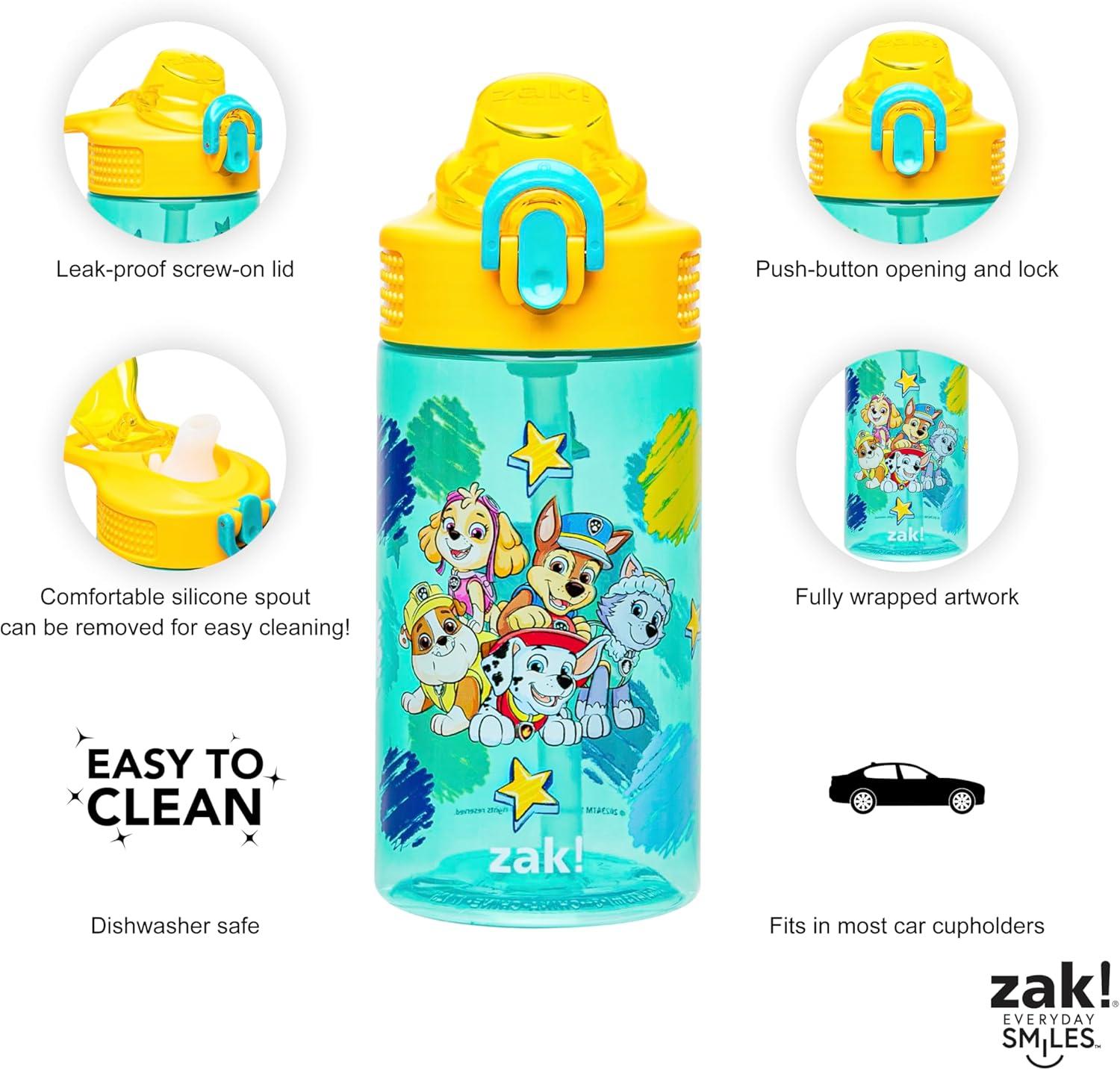 imageZak Designs Bluey Sage Kids Water Bottle For School or Travel 16oz Durable Plastic Water Bottle With Straw Handle and LeakProof PopUp Spout Cover Bluey amp BingoPAW Patrol Chase Marshall Skye Rubble Everest