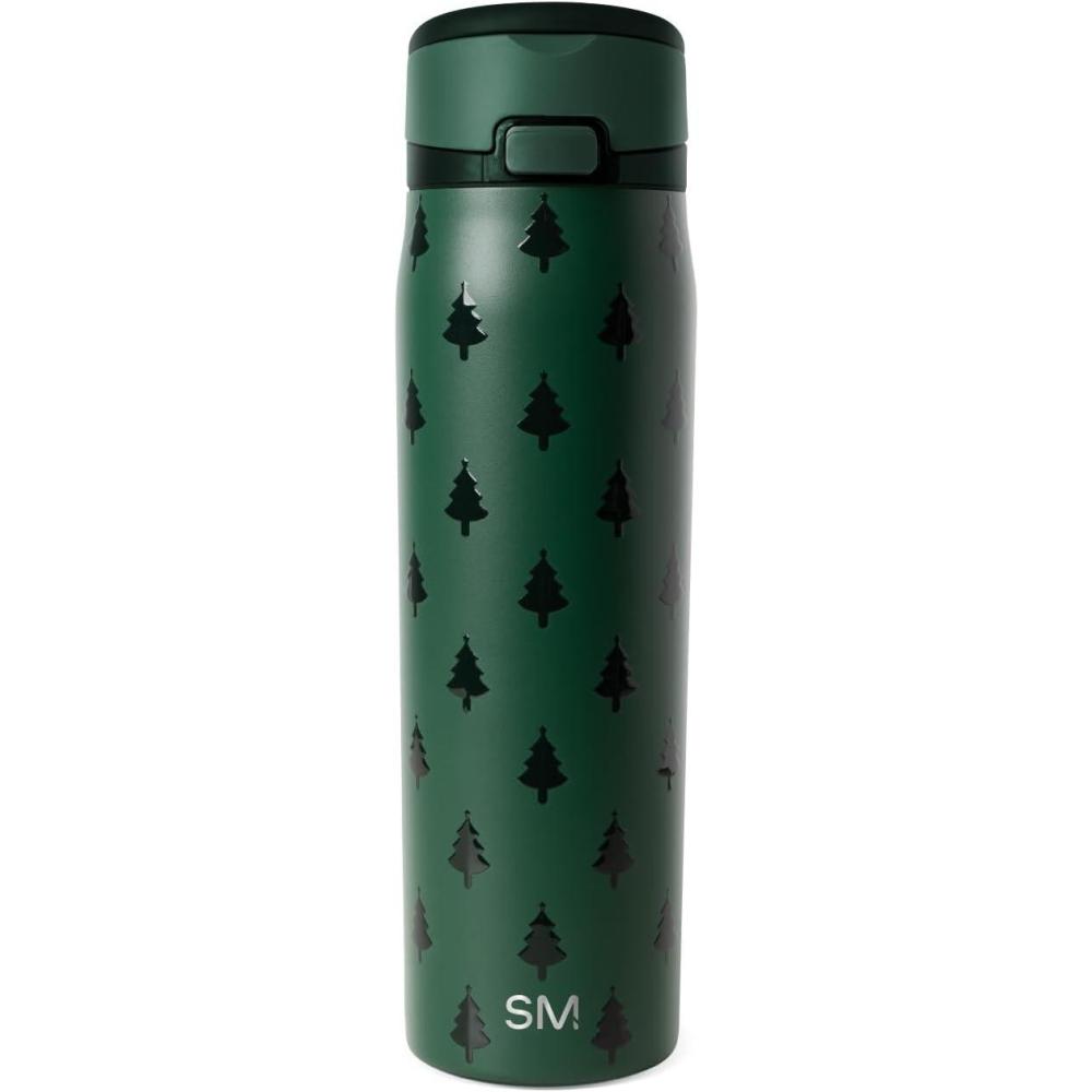 imageSimple Modern Kids Summit Christmas Water Bottle with Straw Lid Bluey 18oz Stainless Steel Cup Insulated Tumbler for Toddlers School Holiday Gifts for Girls Boys Bluey Holly JollyWinter Trees