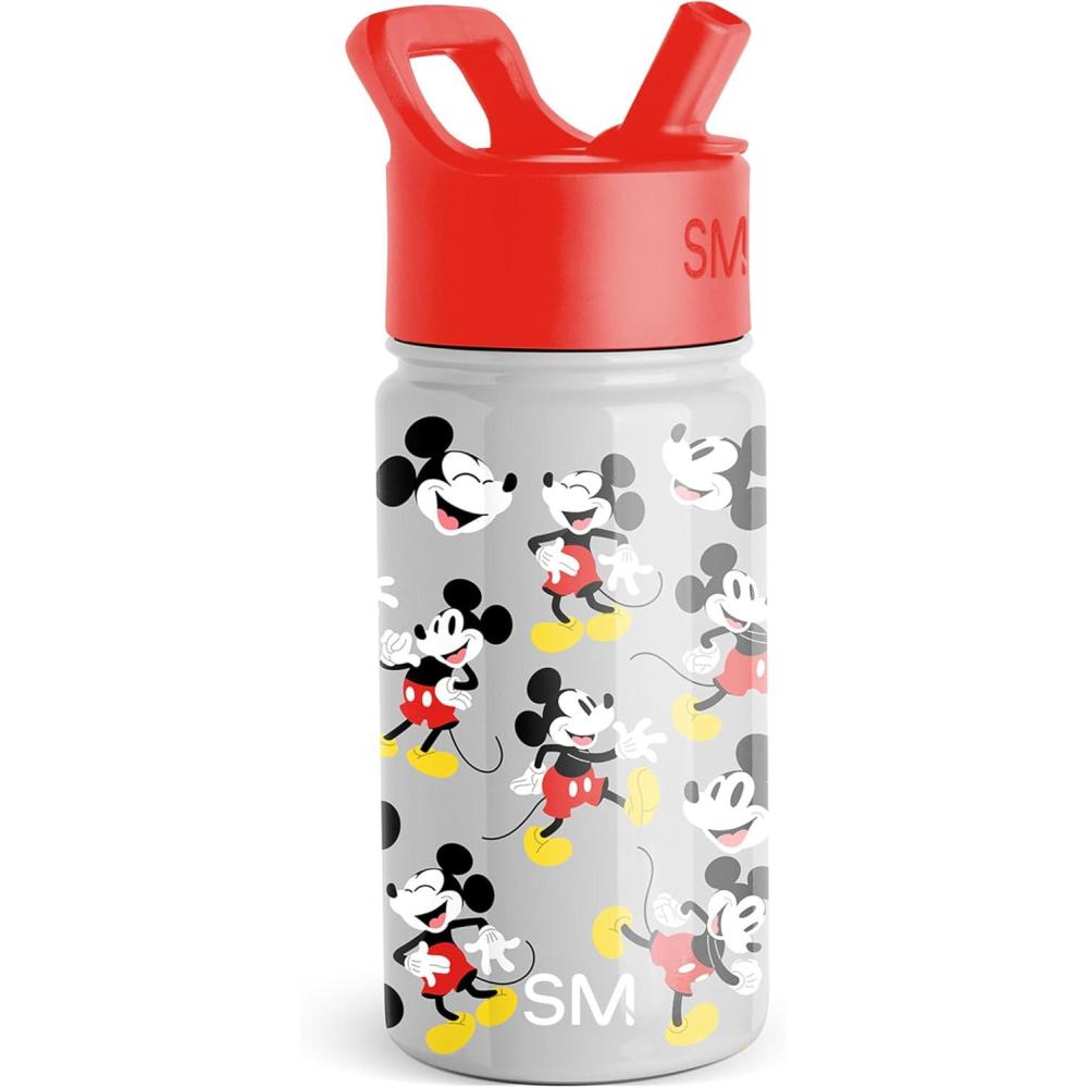 imageSimple Modern Kids Summit Water Bottle with Straw Lid Bluey 18oz Stainless Steel Cup Insulated Tumbler for Girls Boys School  Bluey SkyDisneyMickey Mouse Gray