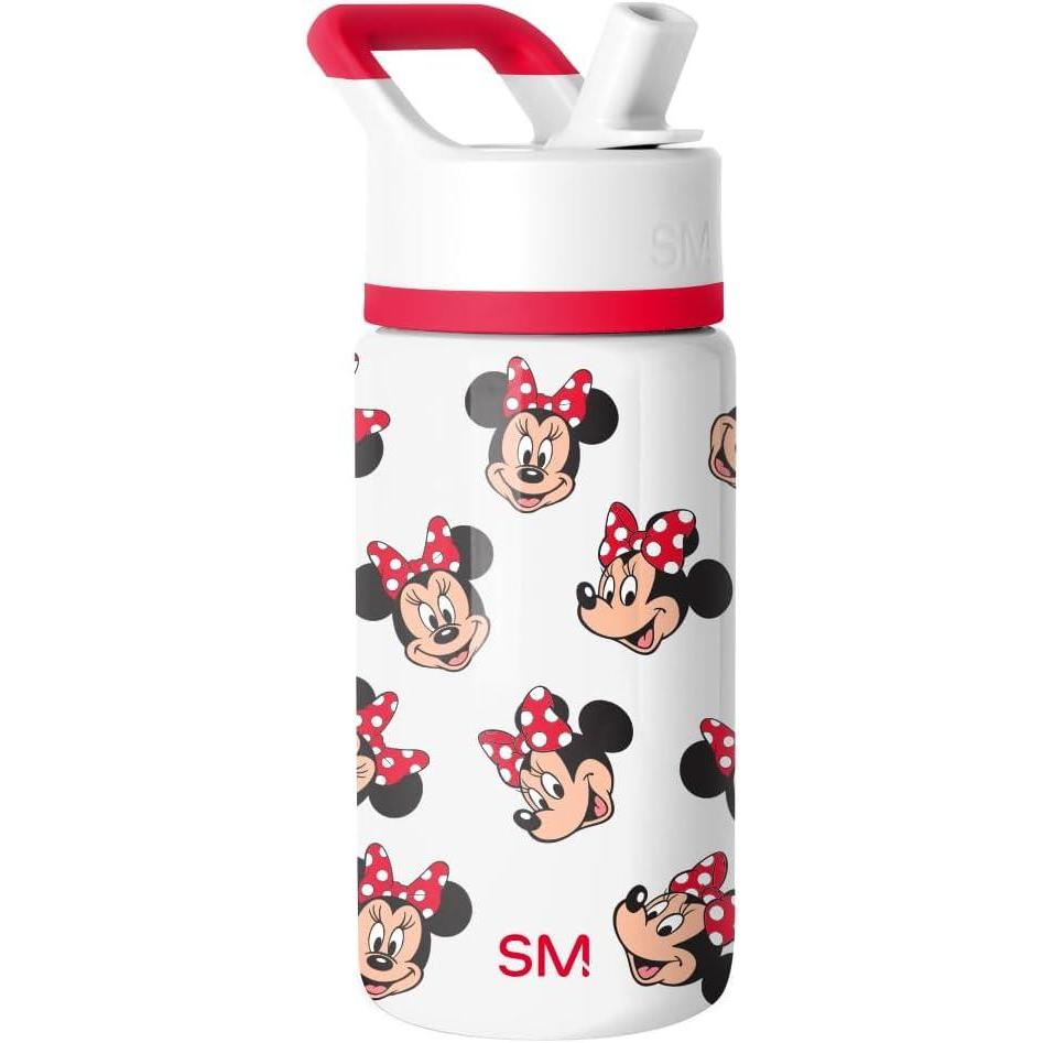 imageSimple Modern Kids Summit Water Bottle with Straw Lid Bluey 18oz Stainless Steel Cup Insulated Tumbler for Girls Boys School Bluey SkyDisneyMinnie Mouse Fun