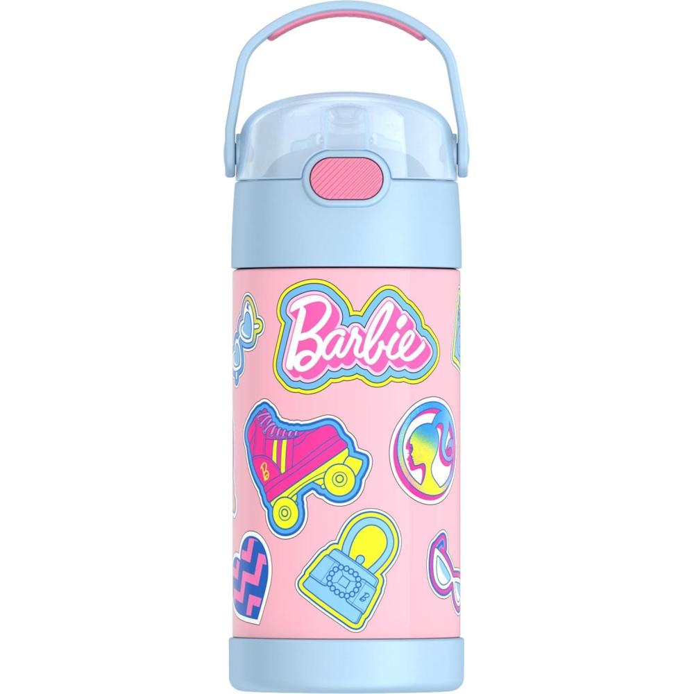 imageTHERMOS FUNTAINER Water Bottle with Straw 12 Ounce Kids Stainless Steel Vacuum Insulated Water Bottle with Lid BlueyBarbie