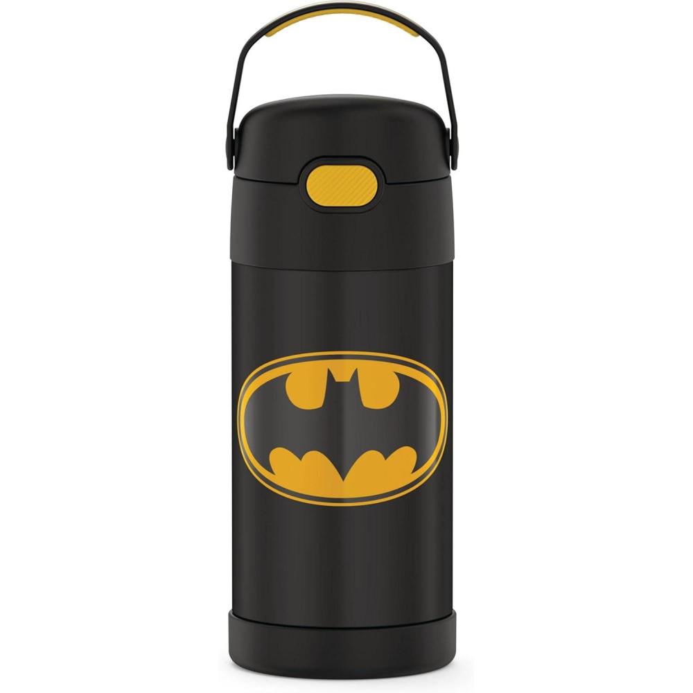 imageTHERMOS FUNTAINER Water Bottle with Straw 12 Ounce Kids Stainless Steel Vacuum Insulated Water Bottle with Lid BlueyBatman