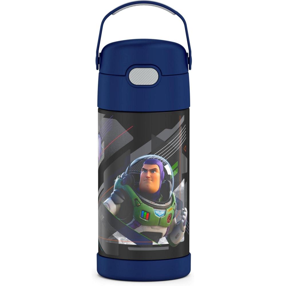 imageTHERMOS FUNTAINER Water Bottle with Straw  12 Ounce  Kids Stainless Steel Vacuum Insulated Water Bottle with Lid BlueyLightyear
