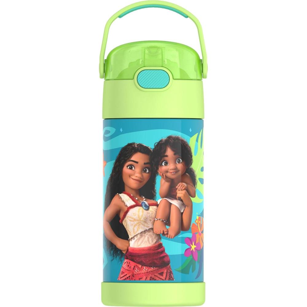 imageTHERMOS FUNTAINER Water Bottle with Straw  12 Ounce  Kids Stainless Steel Vacuum Insulated Water Bottle with Lid BlueyMoana 2