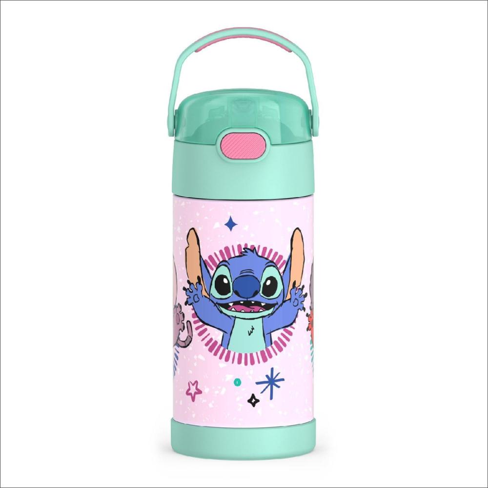 imageTHERMOS FUNTAINER Water Bottle with Straw  12 Ounce  Kids Stainless Steel Vacuum Insulated Water Bottle with Lid BlueyStitch