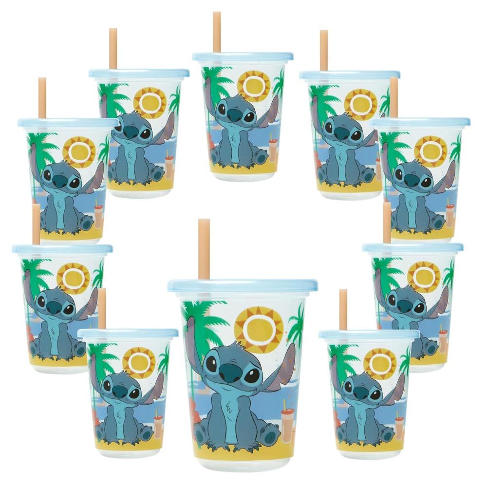 imageThe First Years Bluey Take amp Toss Toddler Straw Cups Spill Proof Toddler Sippy Cups with Snap On Lids and Straws Bluey Gifts and Bluey Party Supplies 10 Oz 10 CountStitch