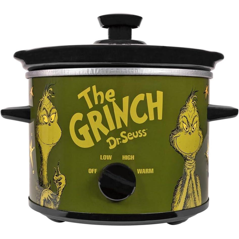 imageUncanny Brands Bluey 2qt Slow Cooker Small Kitchen ApplianceDr Seuss The Grinch Green