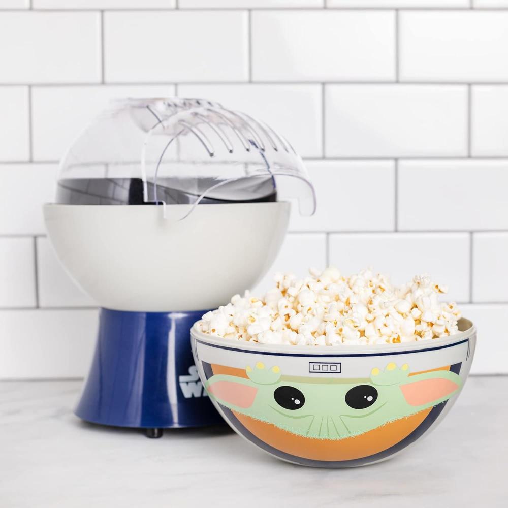 imageUncanny Brands Bluey Popcorn Maker OilFree Electric Hot Air Popper with 12 Paper Bags  Officially LicensedGrogu  Blue