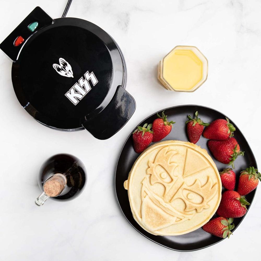 imageUncanny Brands Bluey Waffle Maker NonStick Round Waffle Iron Easy to Use and CleanKISS Demon