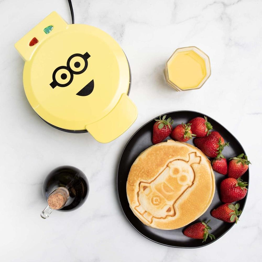 imageUncanny Brands Bluey Waffle Maker  NonStick Round Waffle Iron  Easy to Use and CleanMinions V1