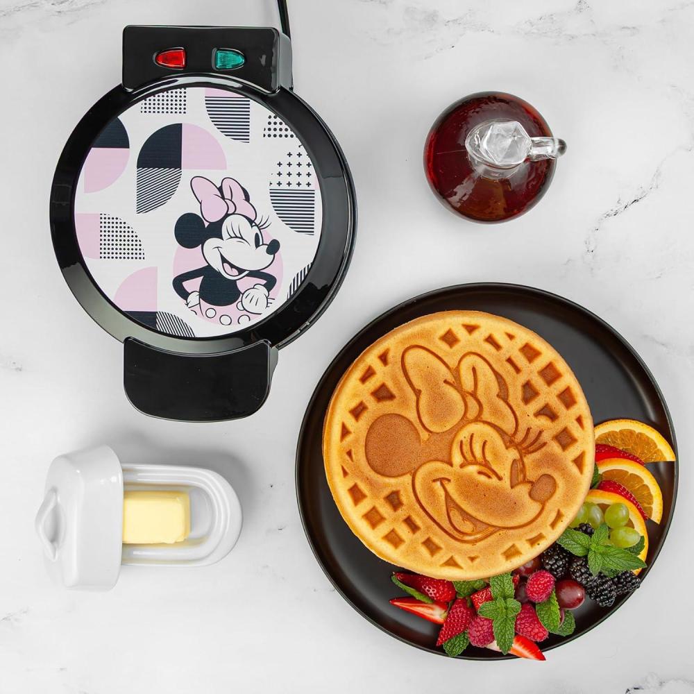 imageUncanny Brands Bluey Waffle Maker  NonStick Round Waffle Iron  Easy to Use and CleanMinnie Mouse