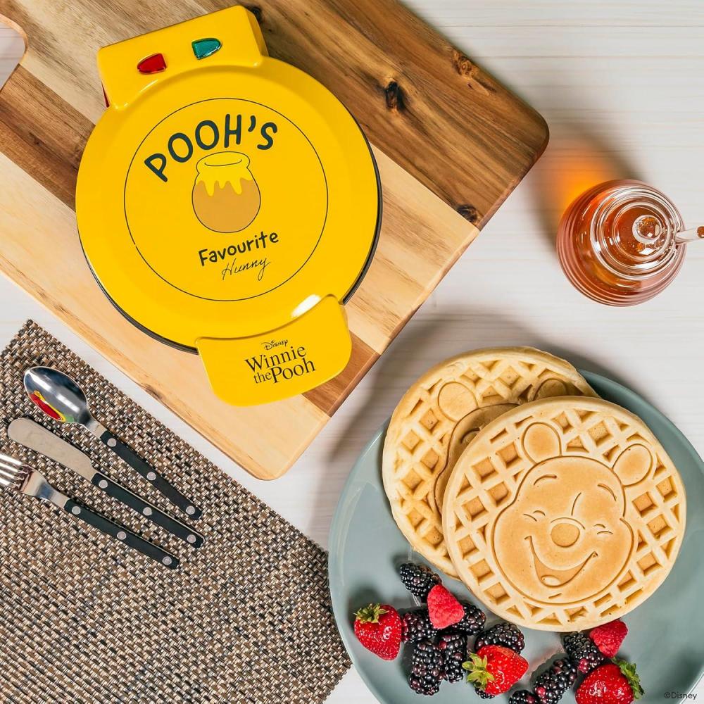 imageUncanny Brands Bluey Waffle Maker  NonStick Round Waffle Iron  Easy to Use and CleanWinnie the Pooh