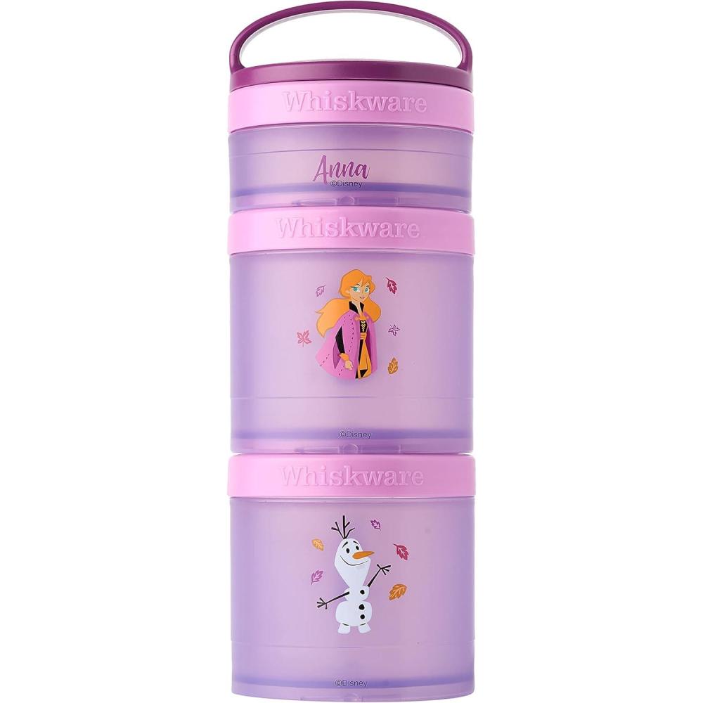 imageWhiskware Bluey Stackable Snack Containers for Babies Toddlers and Kids 3 Stackable Snack Cups for School and Travel Cupholder Friendly Bluey Chloe Bingo and Lila Best BuddiesAnna and Olaf