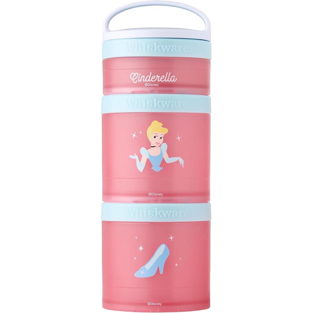 imageWhiskware Bluey Stackable Snack Containers for Babies Toddlers and Kids 3 Stackable Snack Cups for School and Travel Cupholder Friendly Bluey Chloe Bingo and Lila Best BuddiesCinderella Glass Slipper