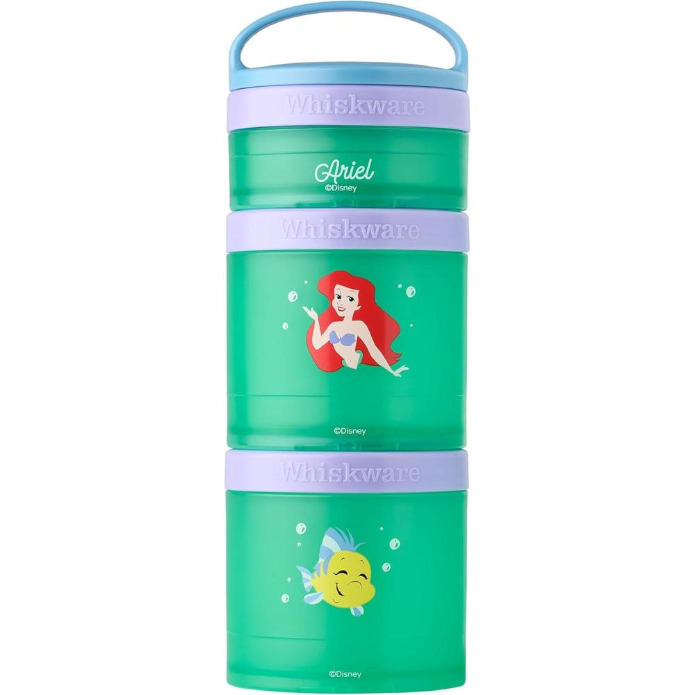 imageWhiskware Bluey Stackable Snack Containers for Kids and Toddlers 3 Stackable Snack Cups for School and Travel Bluey and Bingo HoorayPack of 1Ariel